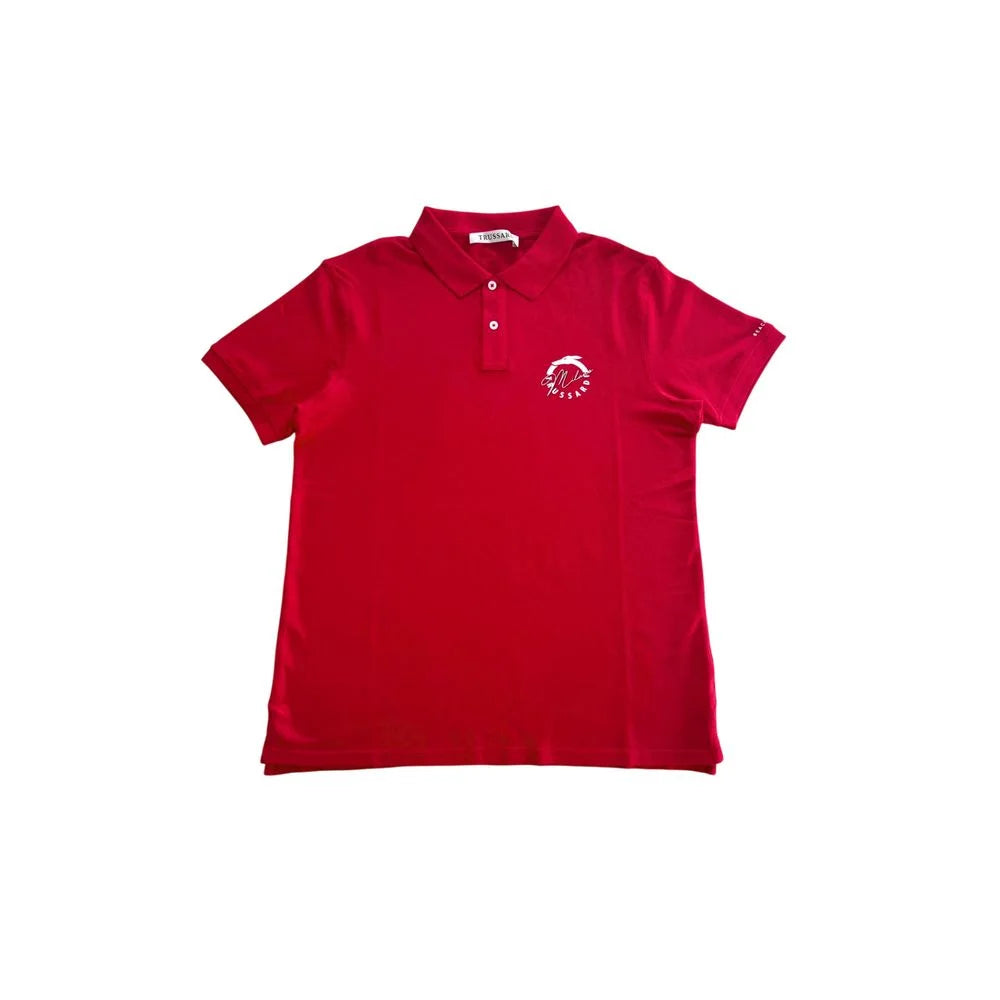 Trussardi Beachwear Red Cotton Men Polo Shirt - Polos