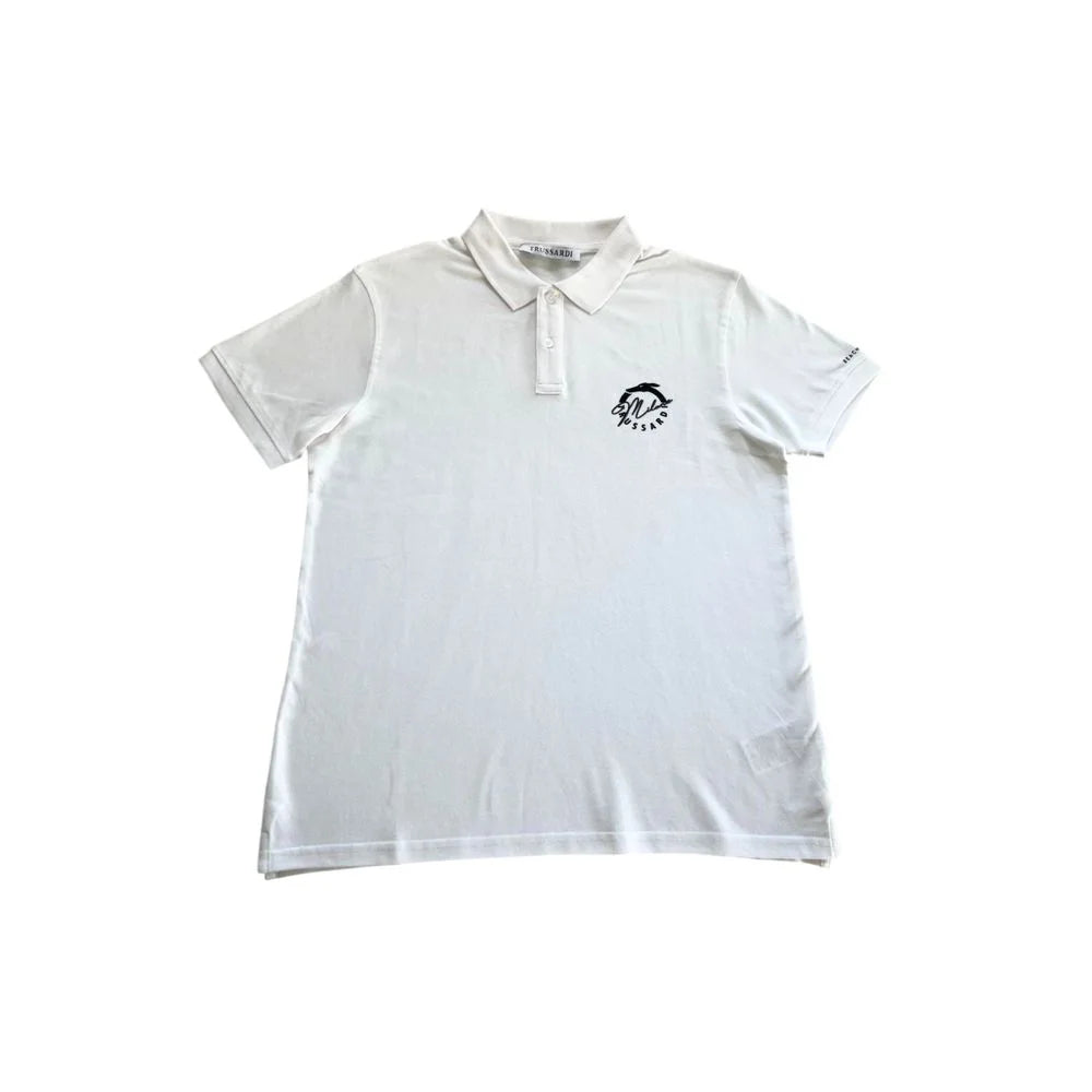 Trussardi Beachwear White Cotton Men Polo Shirt - Polos