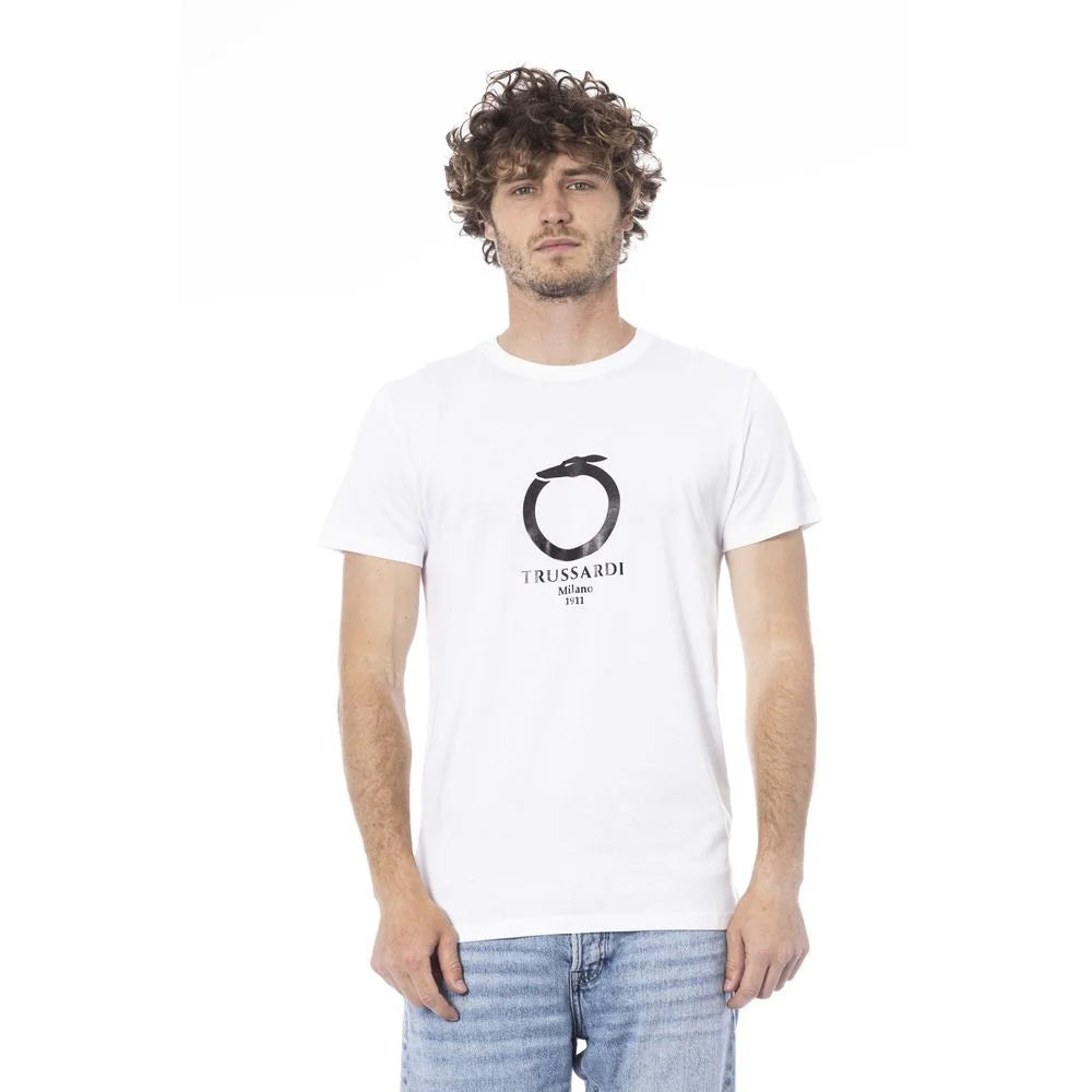 Trussardi Beachwear White Cotton T-Shirt - M - T-Shirts
