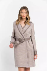 Trussardi Beige Cotton Women Coat - IT38 | XS - Wrap Coats