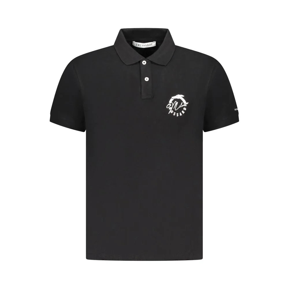 Trussardi Black Cotton Men Polo Shirt - Polos