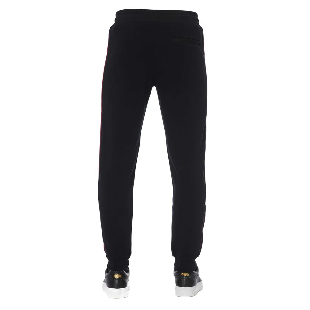 Trussardi Black Cotton Men Sports Pant - Joggers