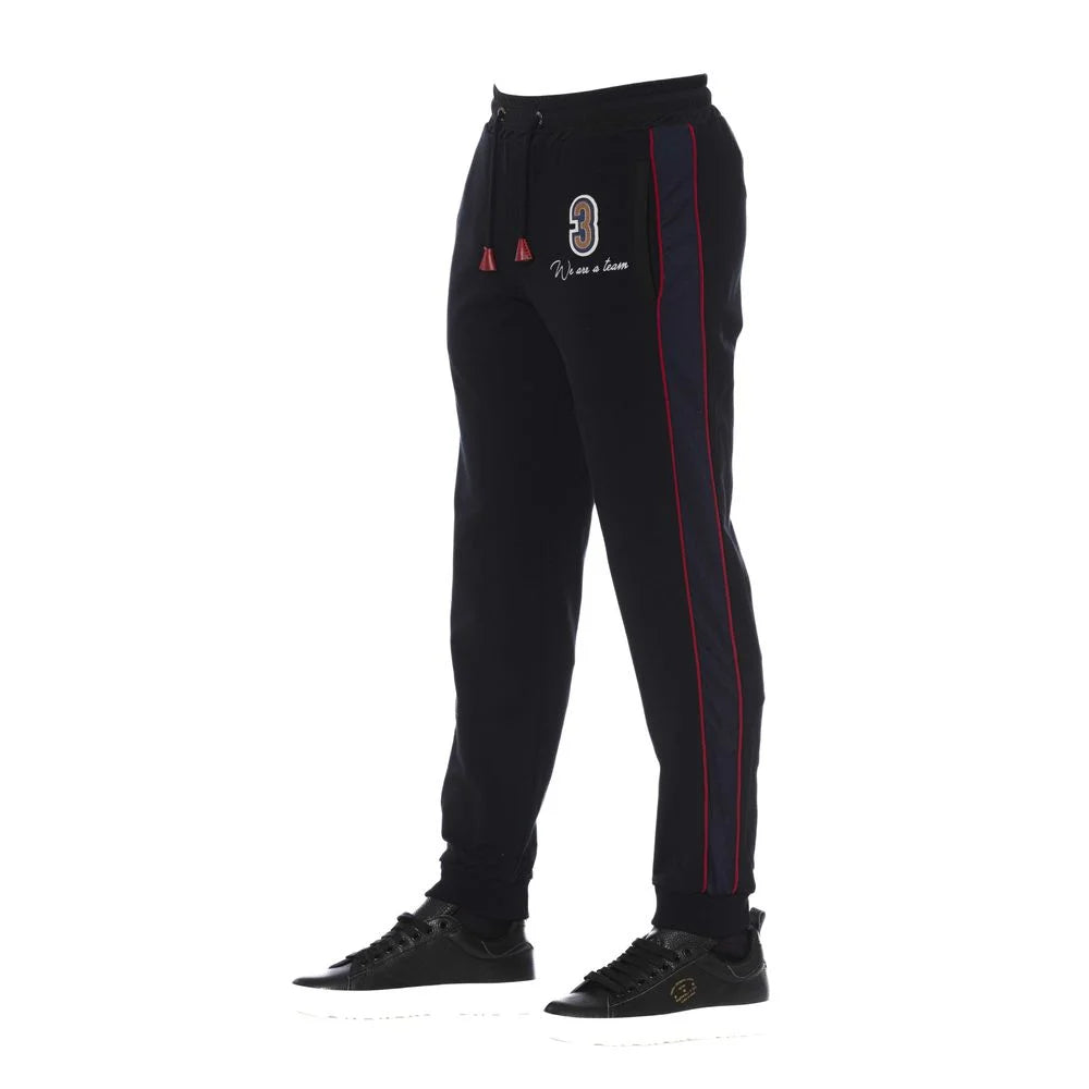 Trussardi Black Cotton Men Sports Pant - Joggers
