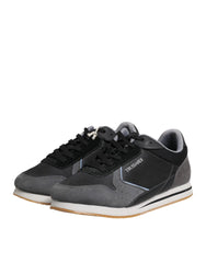 Trussardi Black Gray Lace Up Low Top Casual Sneakers Shoes - EU45/US12 - Sneakers