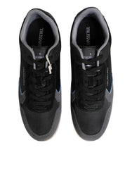 Trussardi Black Gray Lace Up Low Top Casual Sneakers Shoes - EU45/US12 - Sneakers