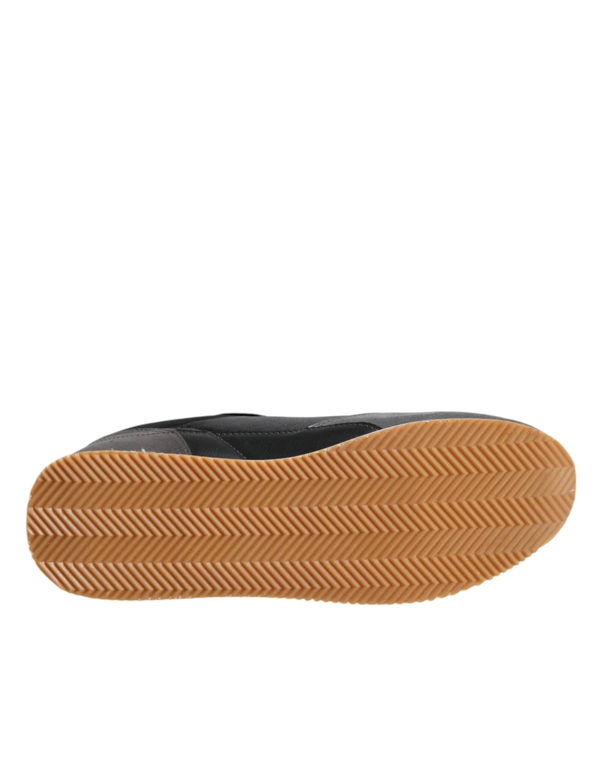 Trussardi Black Gray Lace Up Low Top Casual Sneakers Shoes - EU45/US12 - Sneakers