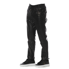 Trussardi Black Lamb Leather Men Pant - Trousers