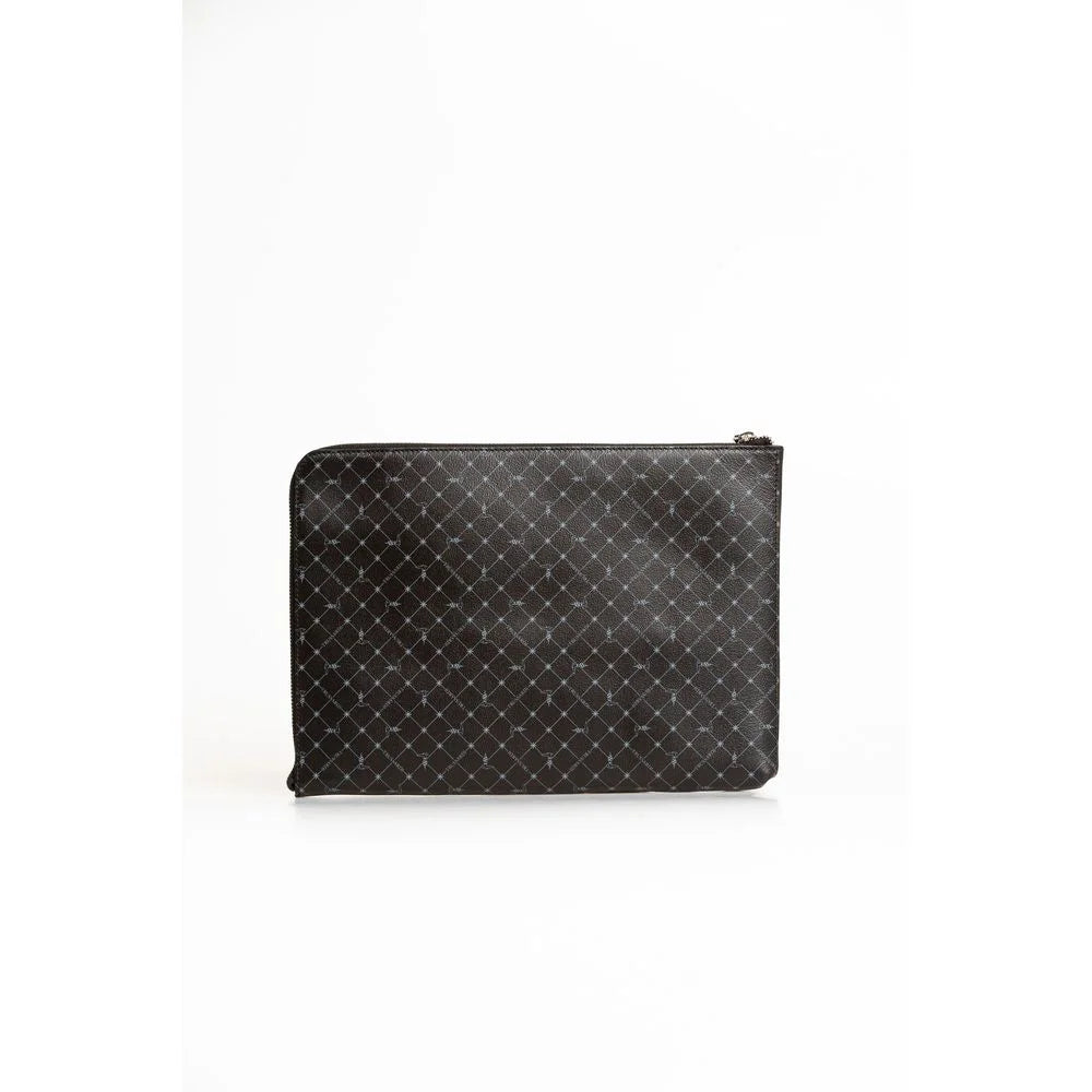 Trussardi Black Leather Men Clutch - Clutch Bags
