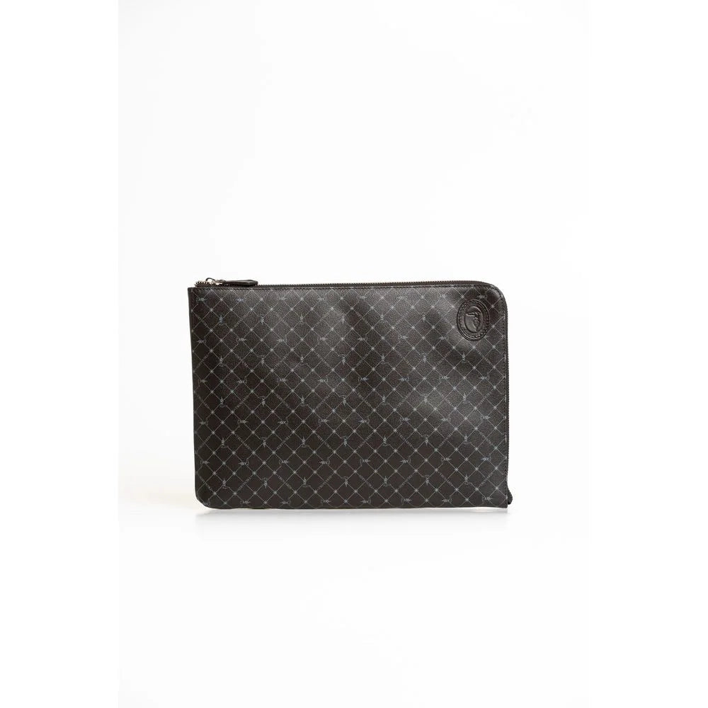 Trussardi Black Leather Men Clutch - Clutch Bags
