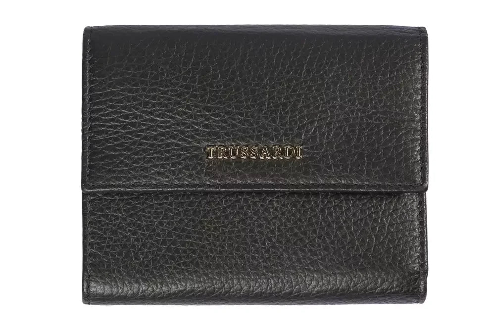 Trussardi Black Leather Women Wallet - Wallets