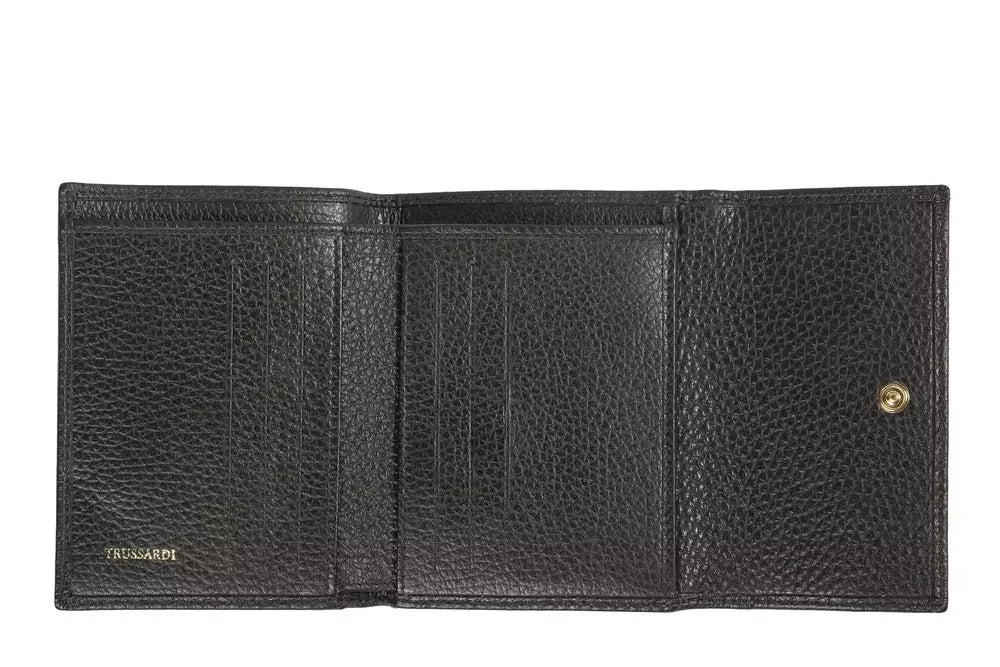 Trussardi Black Leather Women Wallet - Wallets