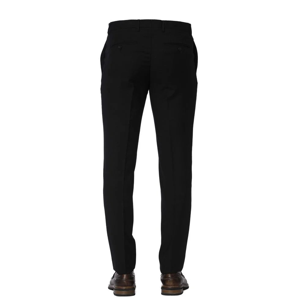 Trussardi Black Wool Men Trouser - Trousers