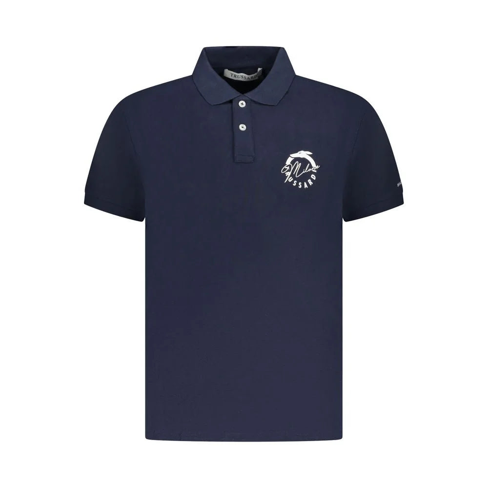 Trussardi Blue Cotton Men Polo Shirt - Polos