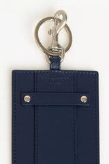 Trussardi Blue Leather Men’s Badge Holder - Keychains