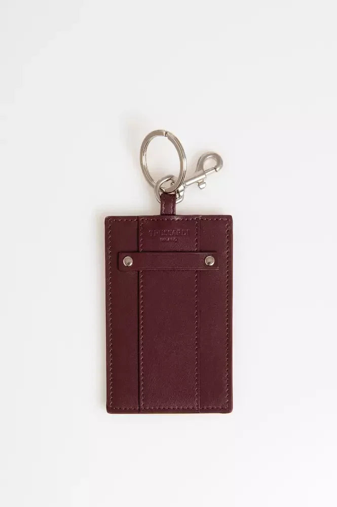 Trussardi Brown Leather Men Badge Holder - Keychains