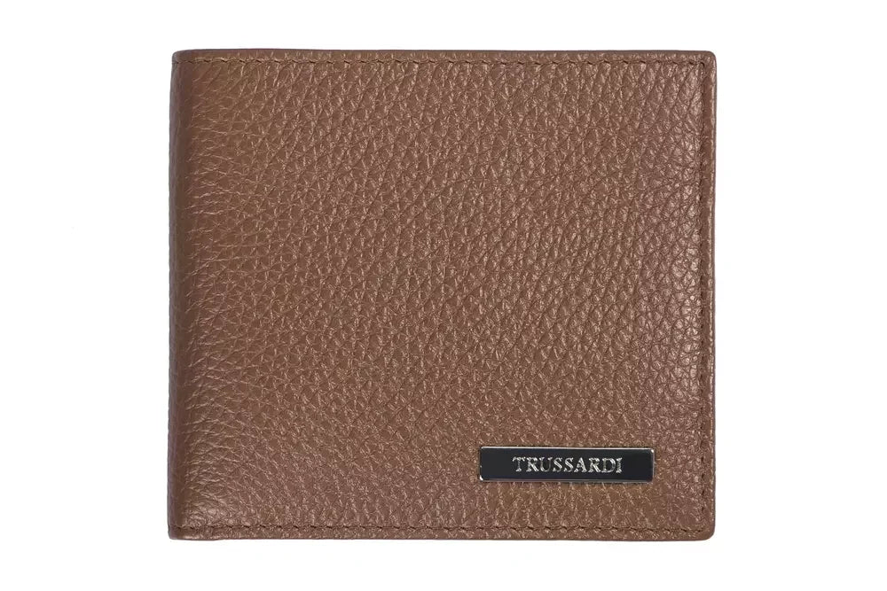 Trussardi Brown Leather Men Wallet - Wallets