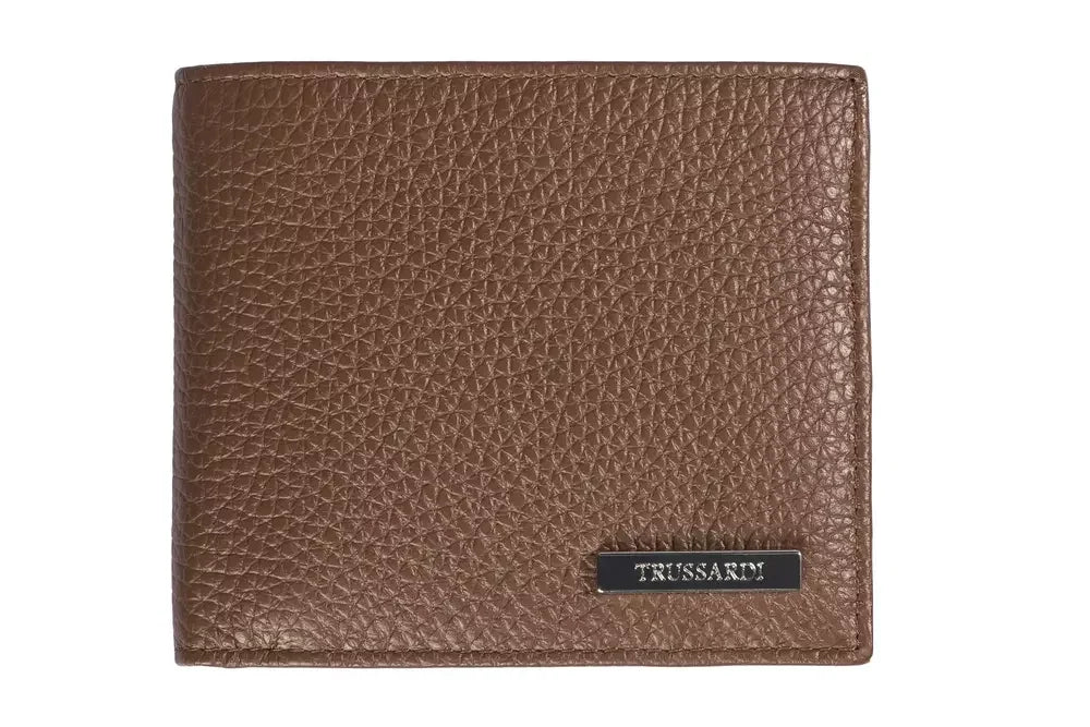 Trussardi Brown Leather Men Wallet - Wallets