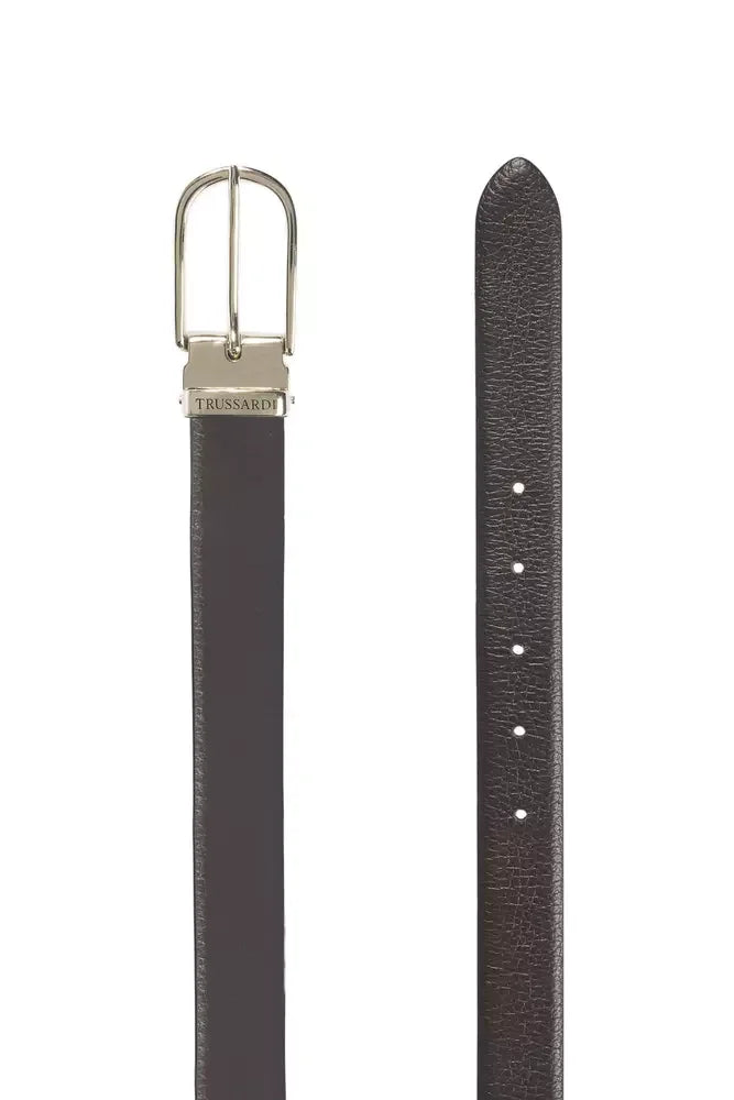 Trussardi Brown Leather Women Belt - 100 cm / 40 Inches - Belts