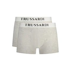 Trussardi Gray Cotton Men Boxer