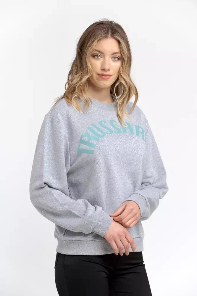 Trussardi Gray Cotton Women Sweatshirt - Sweatshirts