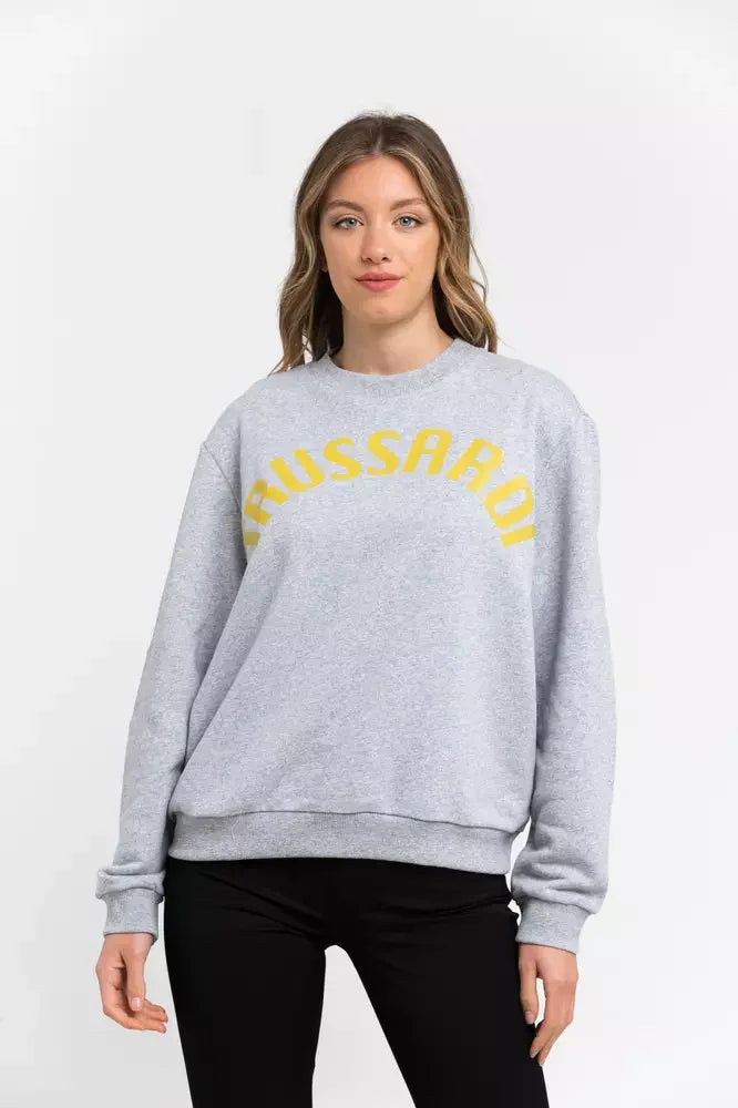 Trussardi Gray Cotton Women Sweatshirt - Sweatshirts
