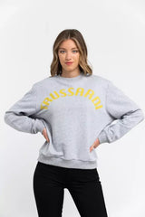 Trussardi Gray Cotton Women Sweatshirt - Sweatshirts