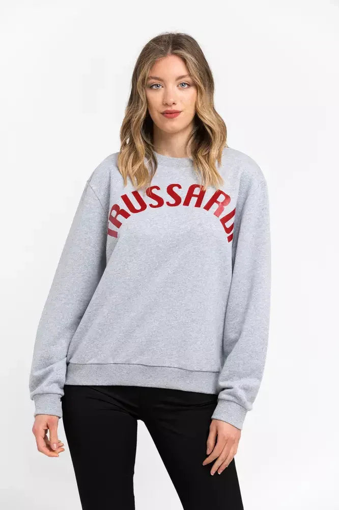 Trussardi Gray Cotton Women Sweatshirt - Sweatshirts