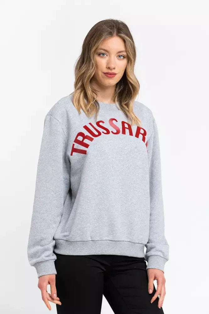 Trussardi Gray Cotton Women Sweatshirt - Sweatshirts