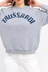 Trussardi Gray Cotton Women Sweatshirt - Sweatshirts