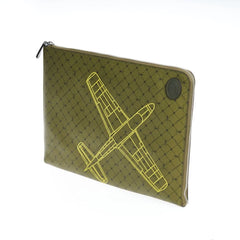 Trussardi Green Leather Men Clutch - Clutch Bags