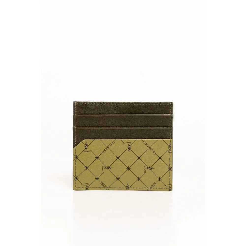 Trussardi Green Leather Men Wallet - Card Cases