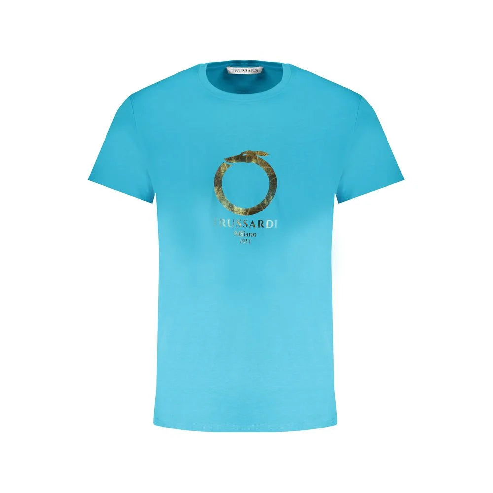 Trussardi Light Blue Cotton Men TShirt - T-Shirts