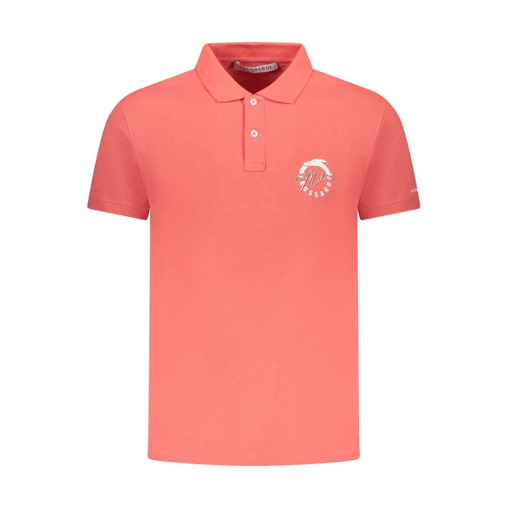 Trussardi Pink Cotton Men Polo Shirt - S - Polos