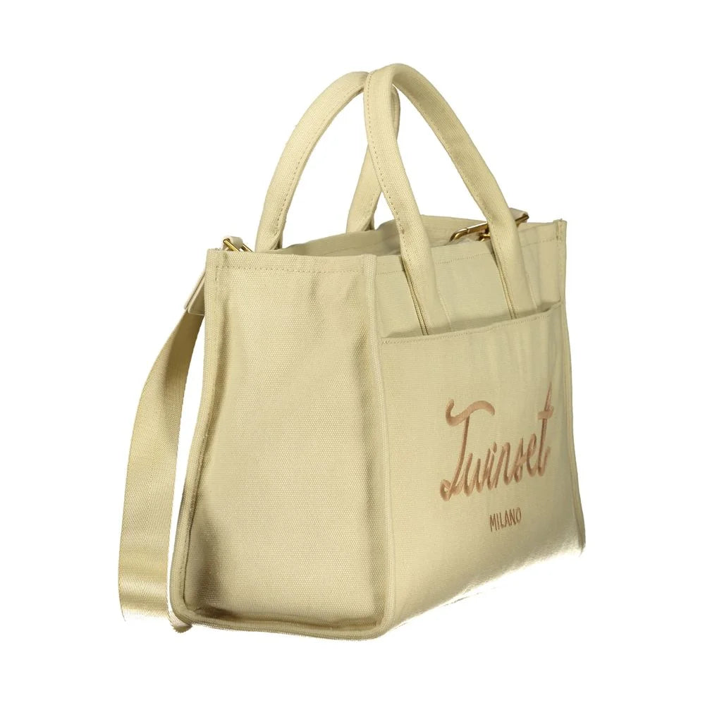 Twinset Beige Cotton Women Handbag - Shopper Bags