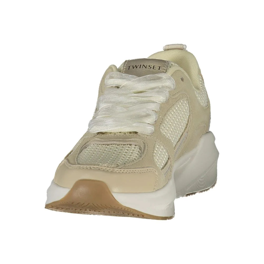 Twinset Beige Polyester Athletic Sneakers