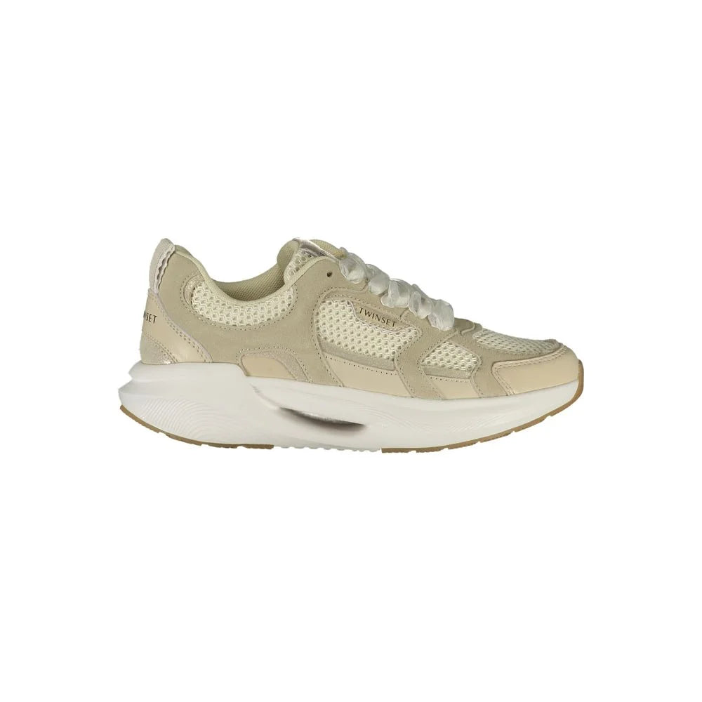 Twinset Beige Polyester Athletic Sneakers