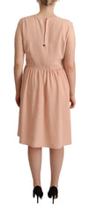 Twinset Beige Polyester Sleeveless Shift Knee Length Dress - IT48|XXL
