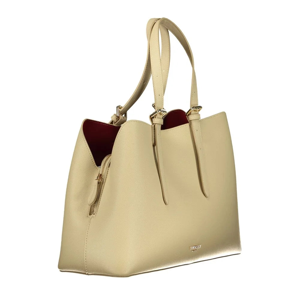 Twinset Beige Polyurethane Women Handbag - Shoulder Bags