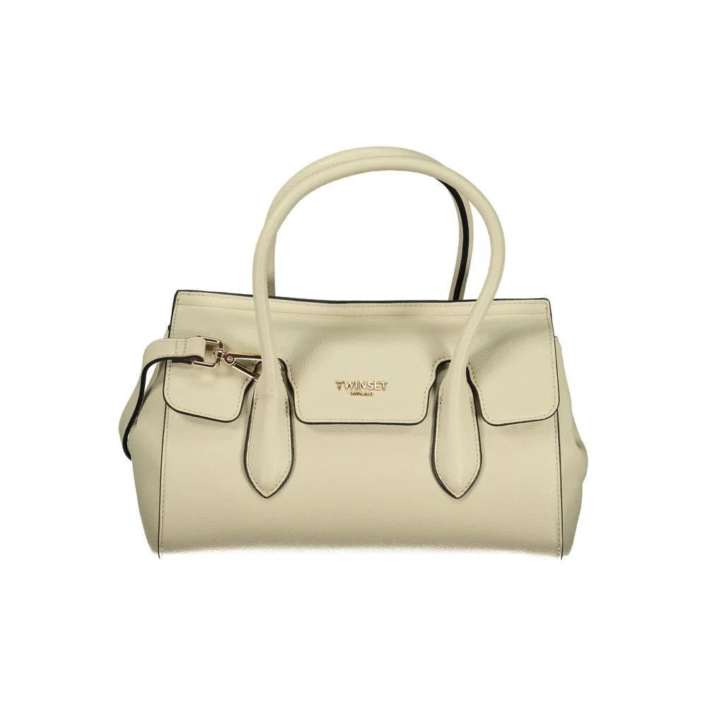 Twinset Beige Polyurethane Women Tote - Shoulder Bags