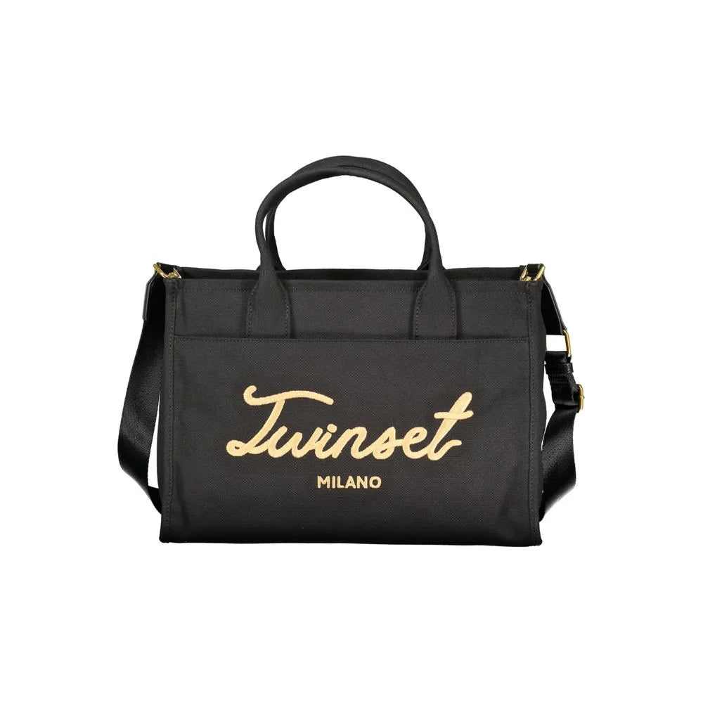 Twinset Black Cotton Women Handbag - Shopper Bags