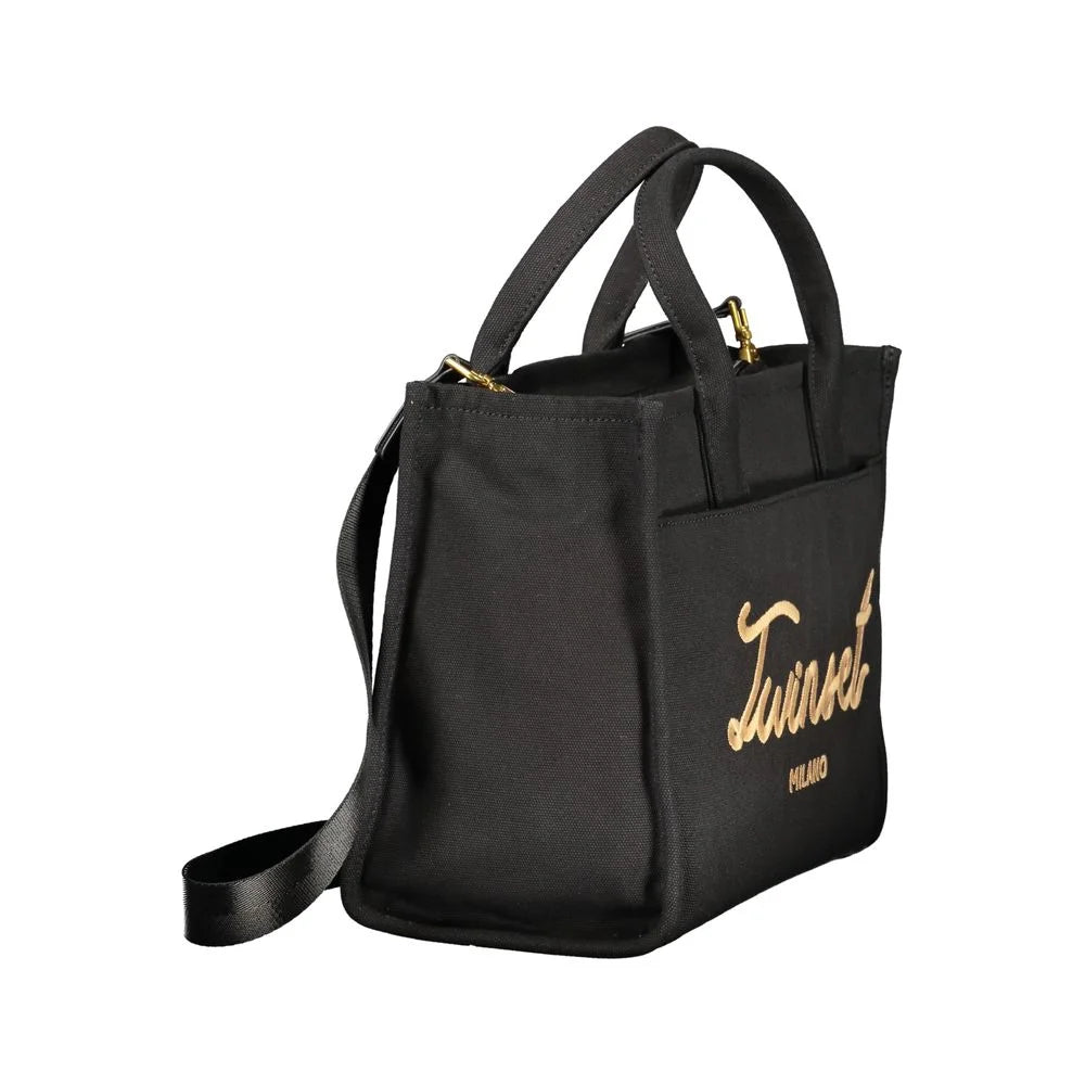 Twinset Black Cotton Women Handbag - Shopper Bags