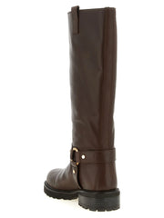 Twinset Brown Leather Over The Knee - EU39/US9