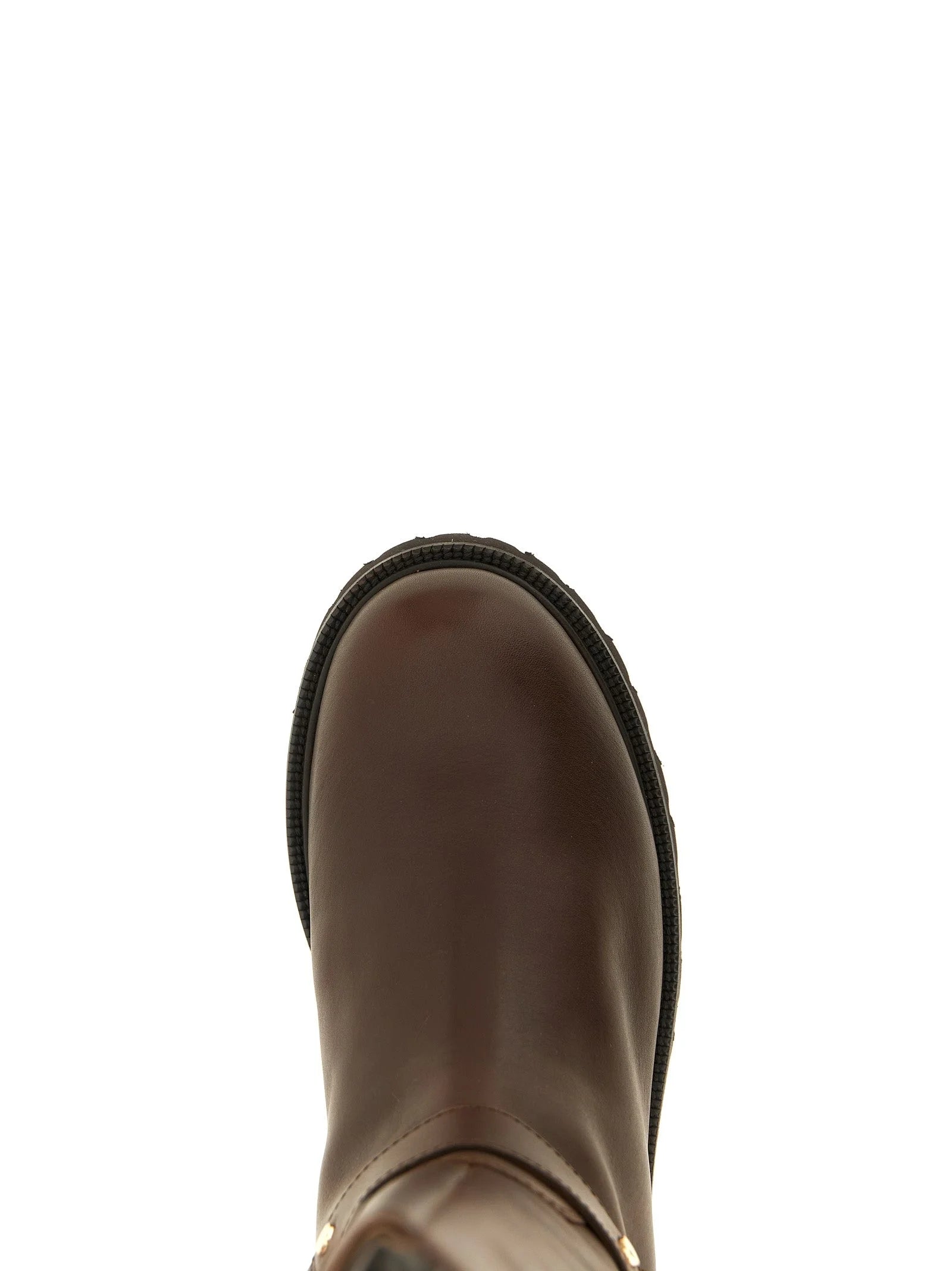 Twinset Brown Leather Over The Knee - EU39/US9