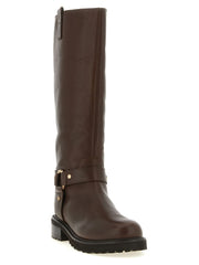 Twinset Brown Leather Over The Knee - EU39/US9