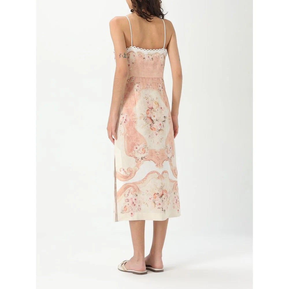 Twinset Multicolor Linen Dress - EU40