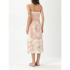 Twinset Multicolor Linen Dress - EU40