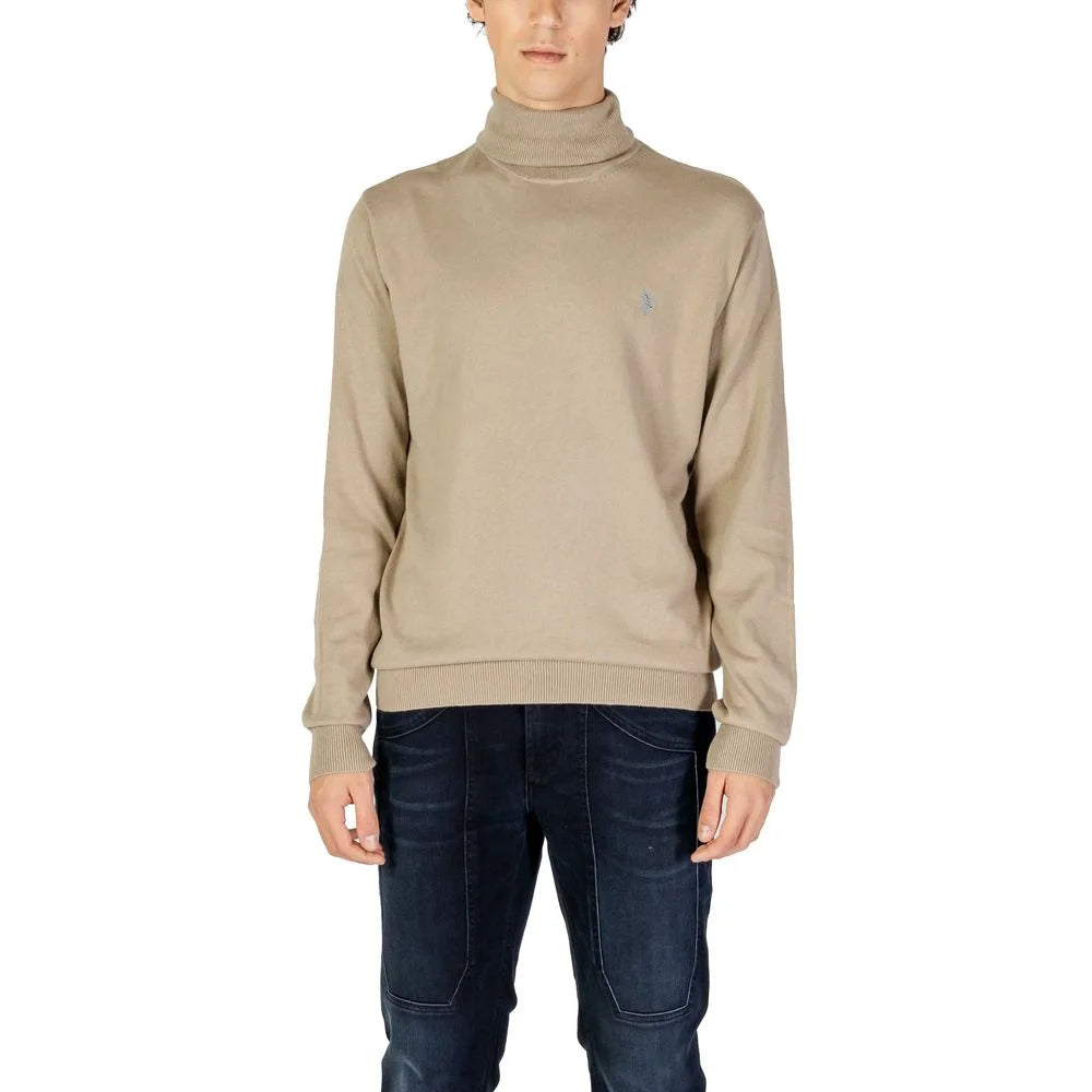 U.S. POLO ASSN. Beige Cotton Turtleneck - Sweaters