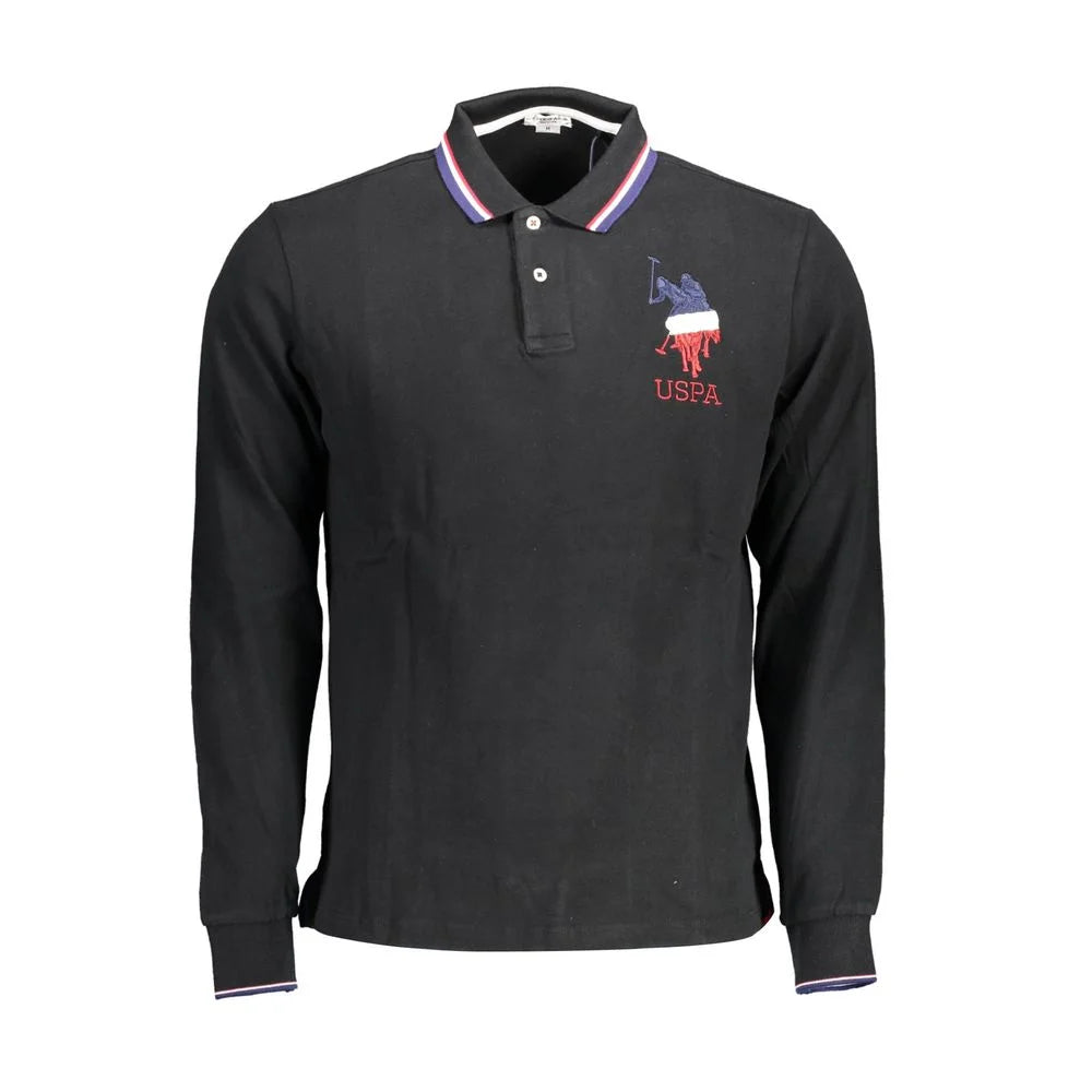 U.S. POLO ASSN. Black Cotton Men Polo Shirt - Polos