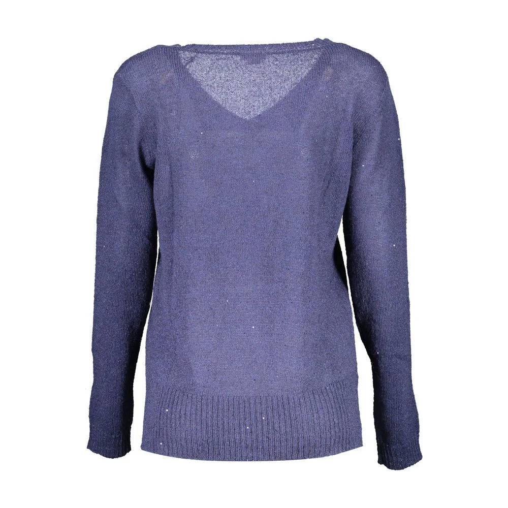 U.S. POLO ASSN. Blue Acrylic Women Sweater - M - Sweaters