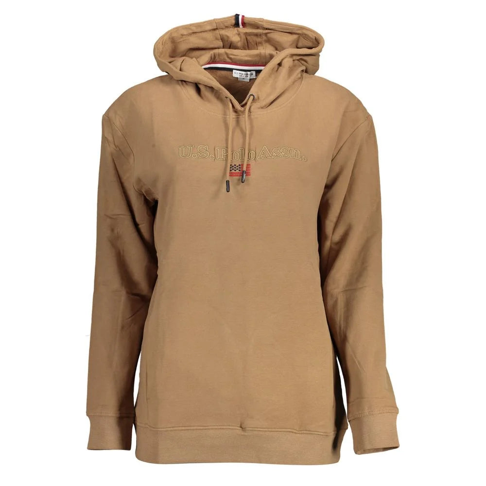 U.S. POLO ASSN. Brown Cotton Women Sweater - Hoodies